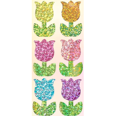 Colourful Foil Tulip Stickers 30's
